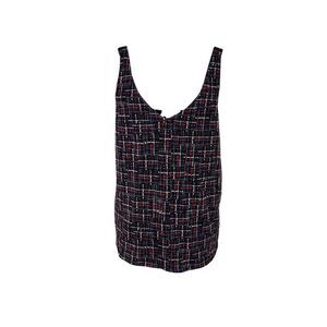 Beautiful Chicos Top Womens Chico's Navy Tweed Pattern Mesh Tank Size 2 (US SIZE